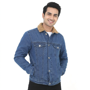 <b>Men's</b> High Quality 100% Cotton <b>Denim</b> <b>Jacket</b> Washable <b>Mens</b> Jean <b>Jackets</b> Sustainable Plus Size Made in Pakistan for Winter - Product Image 1