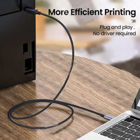 Câble d'imprimante USB 2.0 Type-C vers USB-B à charge rapide, tressé en nylon, mâle-mâle, compatible avec imprimante, scanner, ordinateur portable, ordinateur IOS