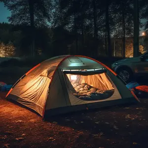 매달린 텐트와 10m 충전식 야외 방수 가죽 끈 캠핑 조명