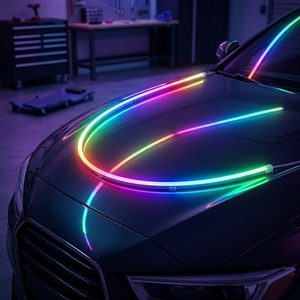 Tira de luces Led Flexible para capó de coche, 12V, luces blancas de circulación diurna, decoración, retroiluminación, lámpara de atmósfera automática larga, Universal - Product Image 1