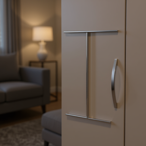 Cadre en forme de T chromé 80x100 pour armoires de salon - Product Image 2