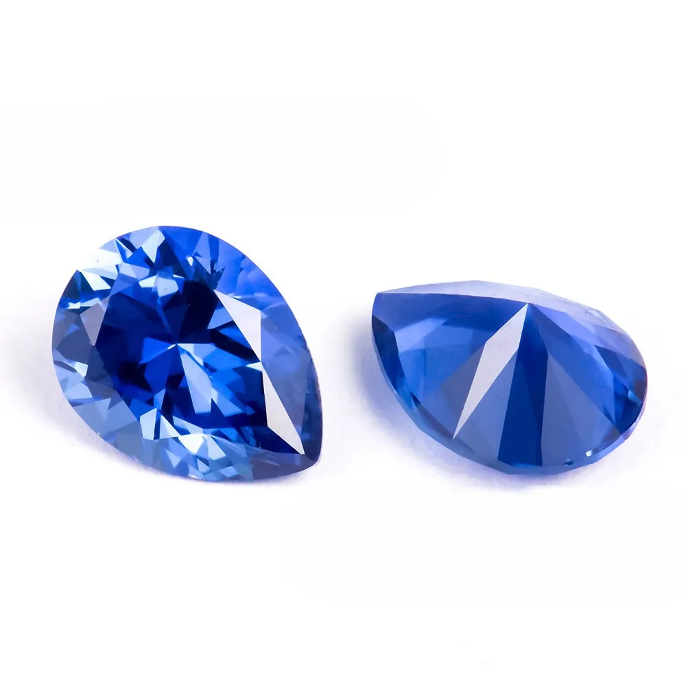 1CT Pear Lab Grown Sapphire Royal Bleu Cvd Lab Grown Blue Diamond Lab Grown Blue Sapphire