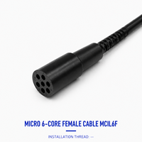 Connecteur sous-marin HYSF SUBSEA MCBH6M Micro 6 broches mâle à traversant 7/16-20UNF, prise électrique étanche pour ROV AUV