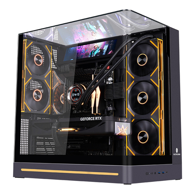 Wenjie Plus Standard Edition ATX Metal Full Tower Computer Seaview Room Host Case Desktop Panoramic Side Transparent Stock