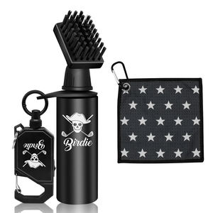 Nouvel ensemble de brosses et serviettes de golf au design innovant, serviette en microfibre, brosse de nettoyage pour clubs de golf avec bouteille d'eau - Product Image 6