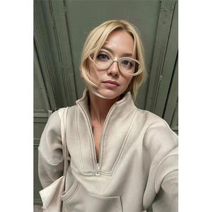 <span class=keywords><strong>2023</strong></span> printemps vêtements ensembles pour femmes tenue 2 deux pièces pantalons de survêtement fermeture éclair coton polaire Jogging survêtement survêtement à capuche ensemble - Product Image 5