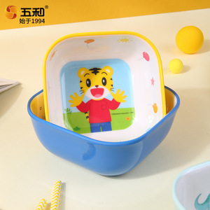 Wuhe Kids Cartoon Bowls Square Anti Scalding Baby Tableware For Children Mealtime Use - Product Image 3