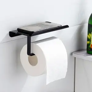 new design high Price black Polished Bathroom Accessories Toilet Paper Holder