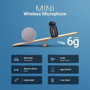 Micrófono inalámbrico de solapa ligero <span class=keywords><strong>KM19</strong></span>, 48kHz/24bit, batería de 30H, reducción de ruido de 3 niveles, mini micrófono inalámbrico de solapa. - Product Image 3