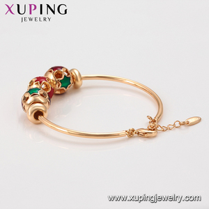 52454 Xuping <span class=keywords><strong>Gioielli</strong></span> di moda Rossetti semplice bambino d'oro del braccialetto dei monili di disegno - Product Image 5