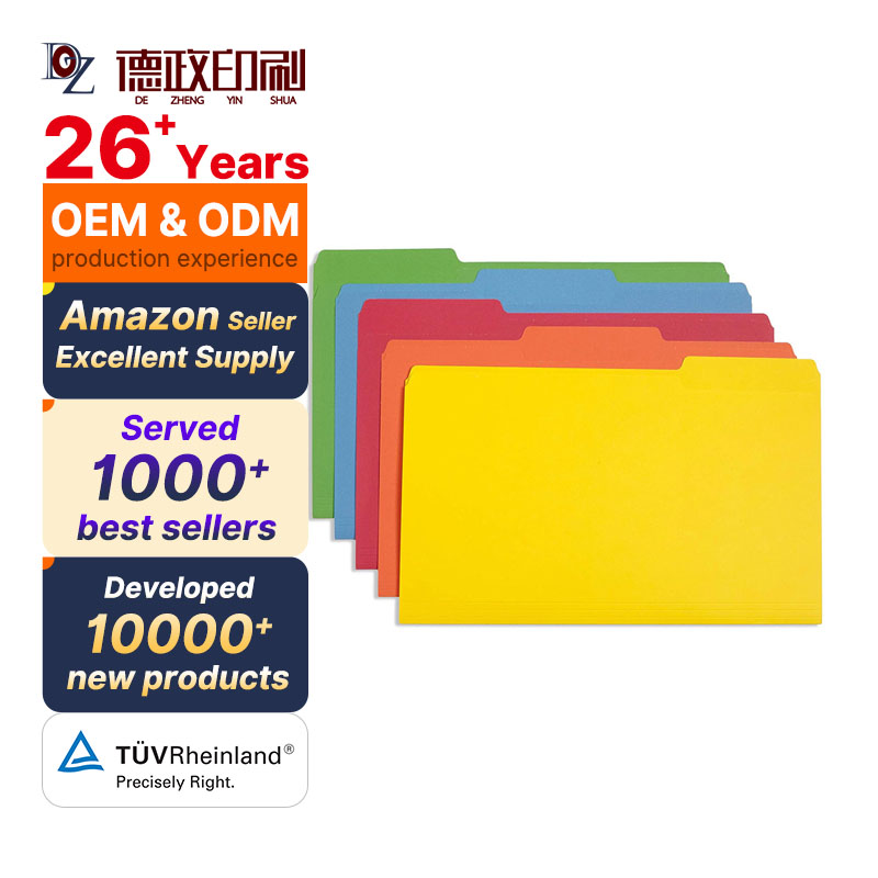 Wholesale Better Office Products A4 A5 Two Pocket Assorted Colors 300gsm Manila File Folders