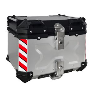 Boîtes arrière de moto en alliage d'aluminium Braden 55L argentées, remplacement, neuves, garantie 1 an, sortie d'usine - Product Image 1