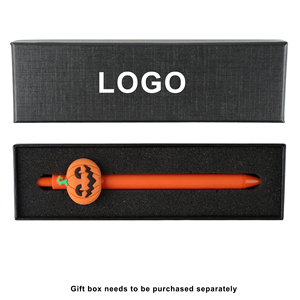 Fournitures de papeterie d'Halloween, design classique citrouille et fantôme, patchs en PVC souple, stylos à bille avec logo personnalisé pour cadeaux d'étudiants - Product Image 3