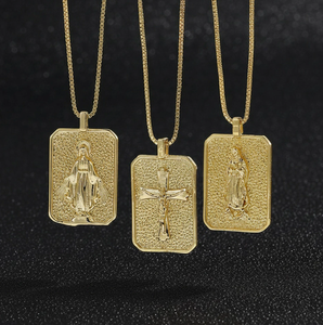Collares con Dijes Religiosos Católicos, Collares con Dijes de San José Chapados en Oro - Product Image 5