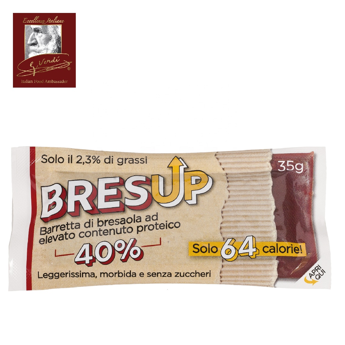 35 г, мясная закуска Bresaola, выбор Джузеппе Верди, энергетический бар