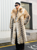 Nouvelle arrivée, veste d'hiver épaisse et chaude pour homme, veste en fourrure de renard, veste en fourrure de luxe