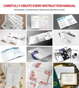 Services d'impression personnalisés pour affiches et manuels d'utilisation pliables en carton, dépliants de produits simples, brochures imprimées à la demande - Product Image 4