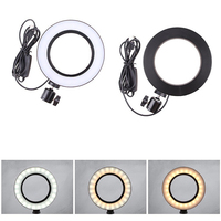 Anneau lumineux LED circulaire pour selfie, avec support, idéal pour le streaming en direct et le maquillage – Modèle amélioré à intensité réglable, en promotion