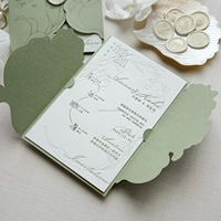 Carte d'invitation de mariage personnalisée de luxe, découpée au laser, avec impression typographique, design RSVP, enveloppes incluses, impression sur carton, fabriquée en Chine
