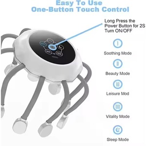 Masseur électrique du cuir chevelu Phenitech avec 5 modes, masseur de tête, gratte-tête avec thérapie par lumière rouge - Product Image 5
