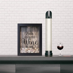 <span class=keywords><strong>Cadre</strong></span> <span class=keywords><strong>en</strong></span> bois noir personnalisé pour boîte à monnaie, présentoir à pièces de monnaie, <span class=keywords><strong>cadre</strong></span> pour boîte à souvenirs avec support pour bouchon de vin 8x11 - Product Image 4