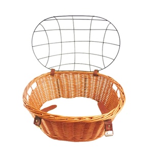 <span class=keywords><strong>Panier</strong></span> <span class=keywords><strong>pour</strong></span> <span class=keywords><strong>chien</strong></span> avant <span class=keywords><strong>de</strong></span> bicyclette en osier naturel amovible personnalisé Matériau en acier - Product Image 3