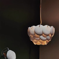 Suspension Artichoke en Céramique Nordique, Disque Superposé Blanc, Lampe Suspendue Moderne Minimaliste pour Cuisine, Salle à Manger, Salon