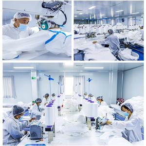 Microporous tahan air Impervious sekali pakai pelindung kimia antistatik Coverall Hazmat sekali pakai setelan putih - Product Image 6