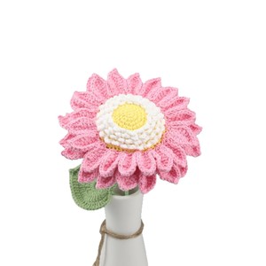 Bellissimo fiore artificiale per l'arredamento della casa e idee regalo di laurea grande doppio strato girasole all'uncinetto con semi - Product Image 5