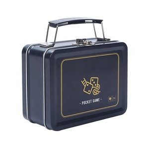 Tùy Chỉnh Hình Chữ Nhật Ổ Khóa Hộp Ăn Trưa Lật Bản Lề Nắp Kim Loại Hộp Thiếc Với Xử Lý Và Khóa Cho Thực Phẩm Đồ Chơi Quà Tặng Bao Bì - Product Image 1