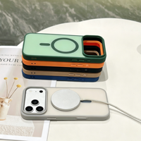 Étui magnétique mat en TPU PC pour iPhone Duo16 17 18 Pro Max, coque de téléphone magnétique colorée antichoc, étui de protection pour téléphone portable