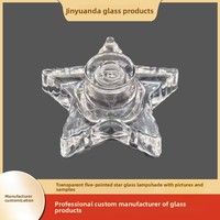 Abat-jour en verre transparent de style nordique moderne avec un design en étoile à cinq branches, effets d'éclairage créatifs et lampe de table lustre