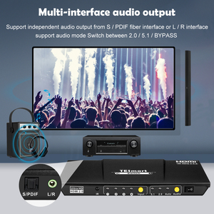 Tesmart 4K60hz 4-Port cho <span class=keywords><strong>HDMI</strong></span> chuyển đổi với S/PDIF & L/R EDID IR từ xa <span class=keywords><strong>video</strong></span> Switcher & chuyển đổi - Product Image 3