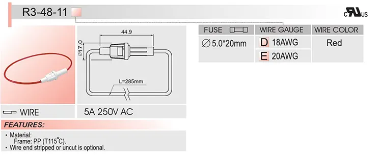 Siège de fusible de fil à haute capacité de rupture pour modèle de R3-48-11 de voitures basse tension avec normes de sécurité IEC fournies à Taiwan SCI