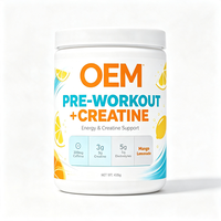 Pré-entraînement Créatine 200mg Caféine 3g Électrolytes Manguère citronnée 435g