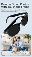 Gafas Inteligentes 2026 con Reproductor de Música, Llamadas BT Manos Libres, Auriculares de Oreja Abierta para Ciclismo y Running, Gafas de Sol Negras para Viajar