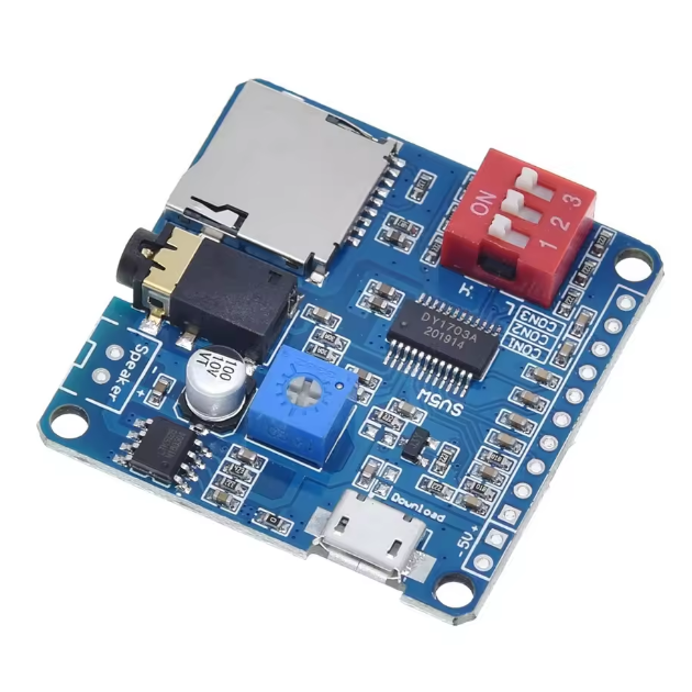 Voice Sound Playback Module Ardu MP3 Player Module UART I/O Trigger Class D Amplifier Board 5W 8M Storage DY-SV8F SD/TF Card