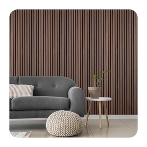 Design moderno prezzo di fabbrica <span class=keywords><strong>pannelli</strong></span> acustici in legno striscia di legno poliestere pannello fonoassorbente legno a doghe acustiche per Studio - Product Image 1