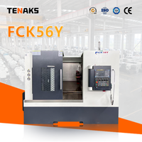 Centre d'usinage CNC multifonction TENAKS GSK FCK56Y, tour à broche unique robuste pour pièces métalliques de précision