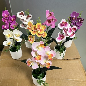 Dekorasi Rumah 27cm bunga anggrek Bonsai anggrek buatan dengan Pot - Product Image 2