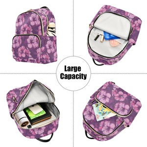 Hawaii Flower Outdoor <b>Mini</b> Casual Sports Custom Print Flower School Student Bag Girls Travel <b>Backpack</b> with Trolley Sleeve - Product Image 5