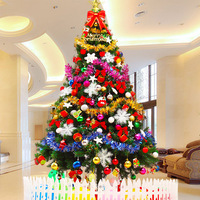 Sapin de Noël artificiel pré-orné avec décorations dorées, ensemble de sapins en PVC pour la décoration de la maison et des fêtes