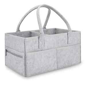 Panier de Rangement pour Bébé - Organisateur de Couches pour Table à Langer - Sac de Transport Portable - Organisateur de Voiture avec Séparateur Amovible - Product Image 1