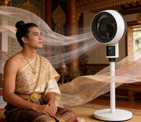 Ventilateur de circulation d'air oscillant électrique en plastique mécanique 220-240V 50W, tête rotative à 360° pour hôtel, maison, bureau