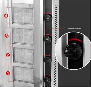 Barbecue à gaz commercial de style moyen-oriental avec moteur rotatif à trois/quatre/cinq têtes pour saucisses turques et brésiliennes - Product Image 4