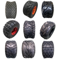 Pneus et Roues NSATV3004A18 18 pouces 25x8-12 pour Go Kart, VTT, UTV, Quad, Buggy, Tondeuse, Remorques 18X9.50-8 25x10-12