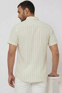 เสื้อเชิ้ตลินินลายทางพรีเมียม ผู้ชาย สวมใส่สบาย ทรงเข้ารูป ระบายอากาศดี เหมาะสำหรับฤดูร้อน คุณภาพส่งออก ขายส่ง - Product Image 2