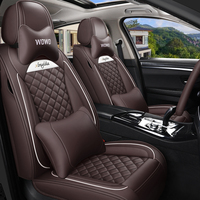 Fundas de cuero para asientos de coche, con tela de malla transpirable, cobertura completa, Universal, conjunto completo para coches, camiones y SUVs