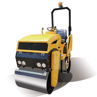 Compacteur de terrassement à double tambour vibratoire de 1,2 tonne, moteur Honda LZ1200, pompe hydraulique Huade, haute efficacité, puissance de 9,7 kW