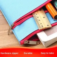 Bolsa de Trabajo para Archivos, Materiales de Estudio, Bolsa para Tareas A4, Bolsa para Guardar Pruebas Escolares, Bolsa Impermeable de Tela Oxford